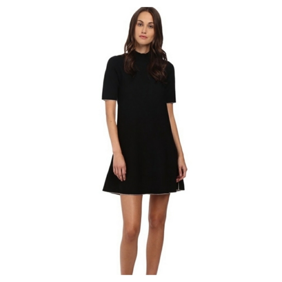 Theory Lakelyn Evian Contrast-Trim Stretch Knit Dress - Picture 1 of 9